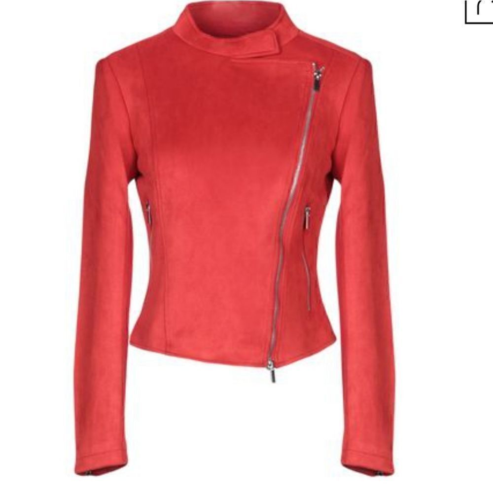 French Connection suede biker jacket red - Picture 3 of 6